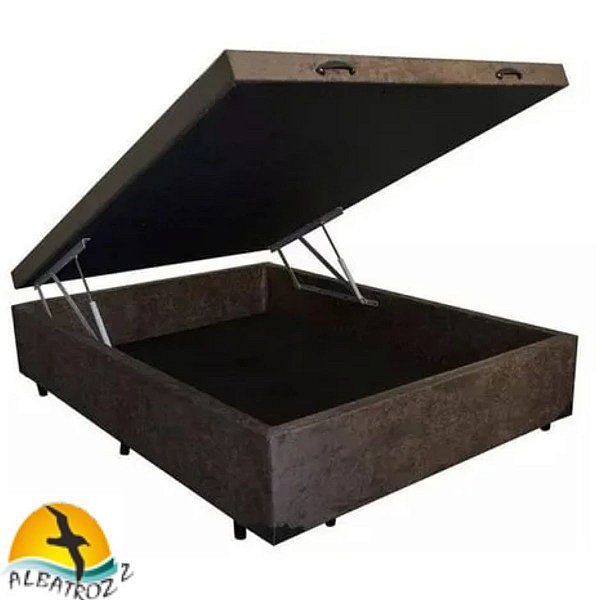 Cama Box Baú Casal Padrão 1.38 x 1.88 com 25cm de profundidade, Blindado em madeira.