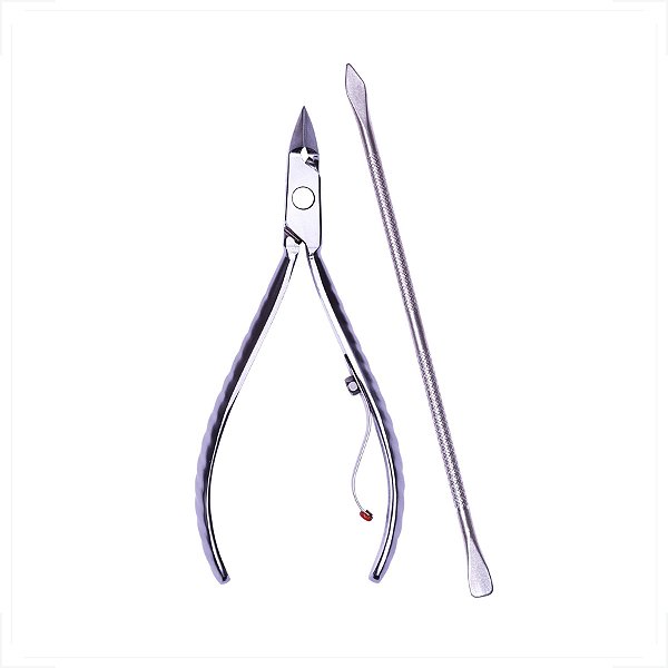 Kit Alicate De Cutícula e Espatula Mundial Inox