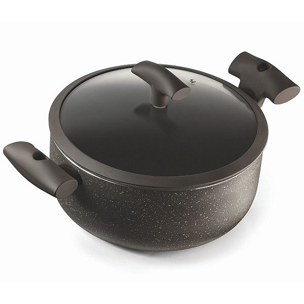 Caçarola Antiaderente Marrom Com Tampa 24cm Hércules 4,5L PA300-C24MA
