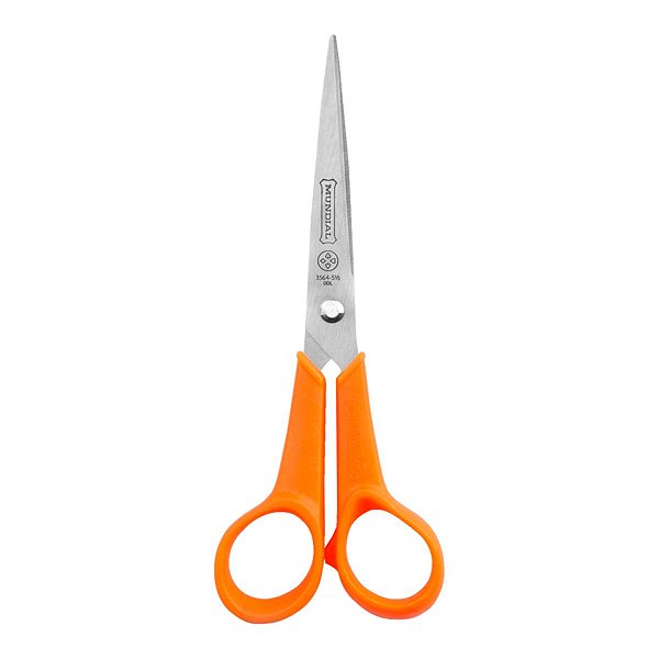 Tesoura Hobby Fio Liso Laranja Pixel Mundial 14CM 3564-5.1/2