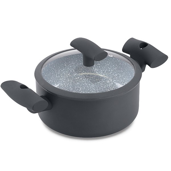 Caçarola c Tampa Cinza Antiaderente 24cm Hércules 4,5L PA300-C24CZ