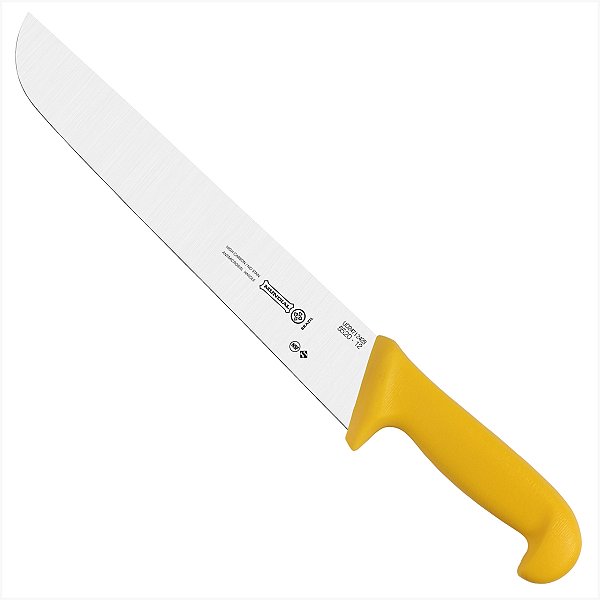 Faca Cozinha Fio Liso Amarela Mundia 30 CM 12 P 5520-12