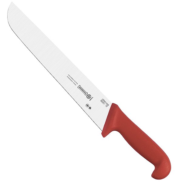 Faca Cozinha Fio Liso Vermelha Mundia 30 CM 12 P 5520-12