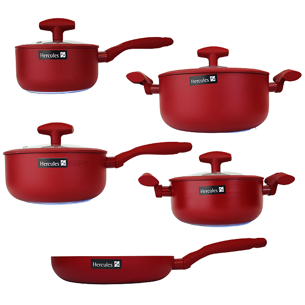 Conjunto De Panelas Antiaderente Cerâmico Indução 5 Peças