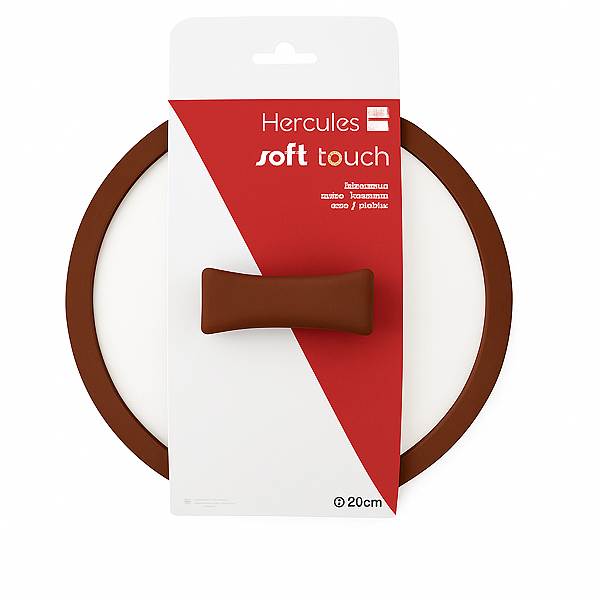 Tampa de Vidro 20cm c/ Borda de Silicone Marrom PA300