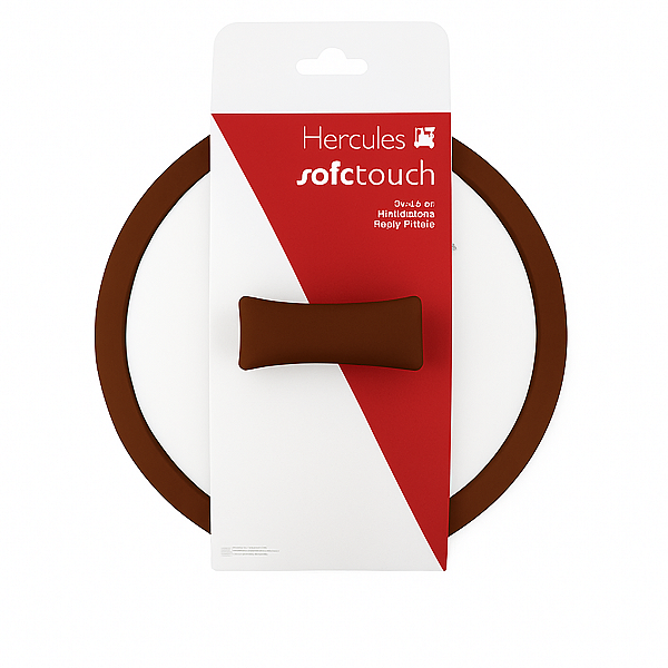 Tampa de Vidro 22cm c/ Borda de Silicone Marrom PA300