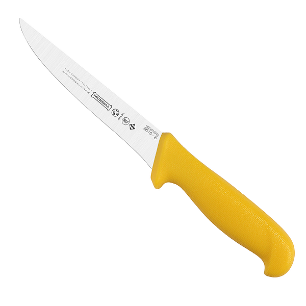 Faca Desossa Profissional Mundial 6" Fio Liso Cabo Amarelo