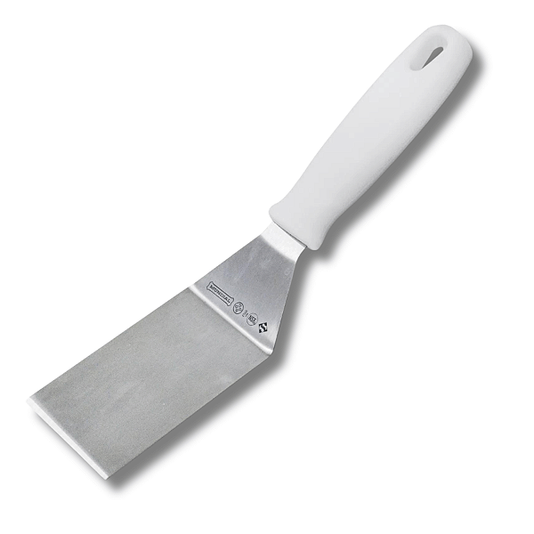 Espátula Curva 6cm Chapeiro Chapa Cozinha Lanche Aço Inox