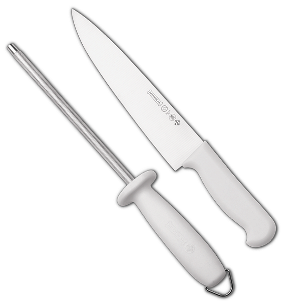 Kit Faca E Chaira Afiador Açougue 8" Profissional Mundial