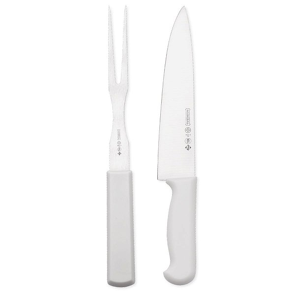Kit Jogo Churrasco Faca Garfo Profissional 2 Pçs Aço Inox
