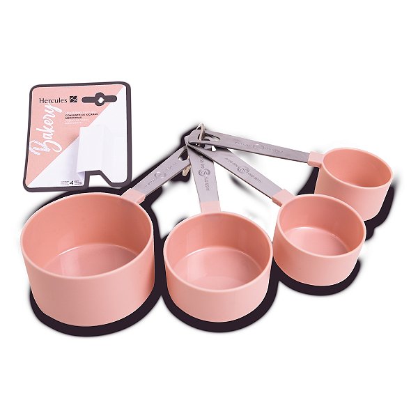 Xícaras Medidoras 4 Peças Hércules UC120 Cor de Rosa