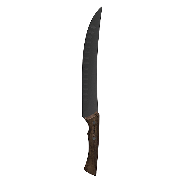 Faca para Carne Tramontina Churrasco Black com Lâmina em Aço Inox Escurecido e Cabo de Madeira 10"