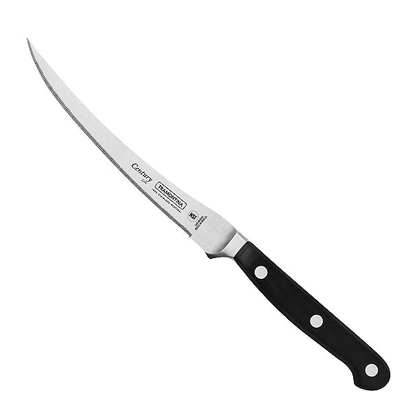 Faca para Tomate 5" Tramontina Century com Lâmina em Aço Inox e Cabo em Policarbonato e Fibra de Vidro Preto