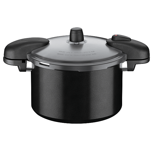 Panela de Pressão Tramontina Valência Black em Alumínio com Revestimento Cerâmico Preto 24 cm 7 L