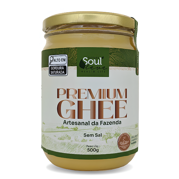 Manteiga Ghee  de Nata 500g sem Sal - Fazenda Soul Leve