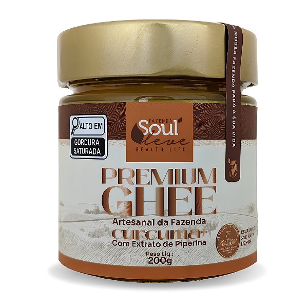 Manteiga Ghee de Nata Curcuma+ Piperina 200g - Fazenda Soul Leve