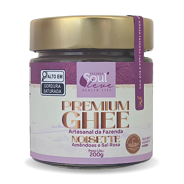 Ghee de Nata Noisette com amêndoas e sal  rosa 200g - Fazenda Soul Leve