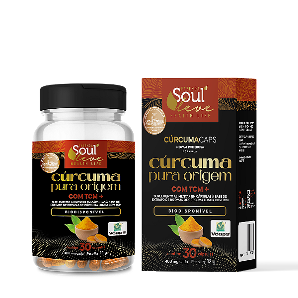 Cúrcuma Pura de Origem em Capsula  com TCM + Pimenta Preta