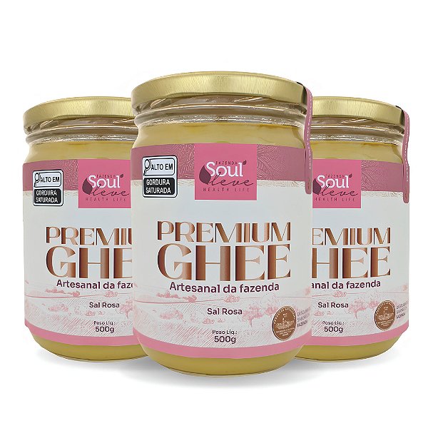 Kit 3 Ghee com sal 500g - Fazenda Soul leve