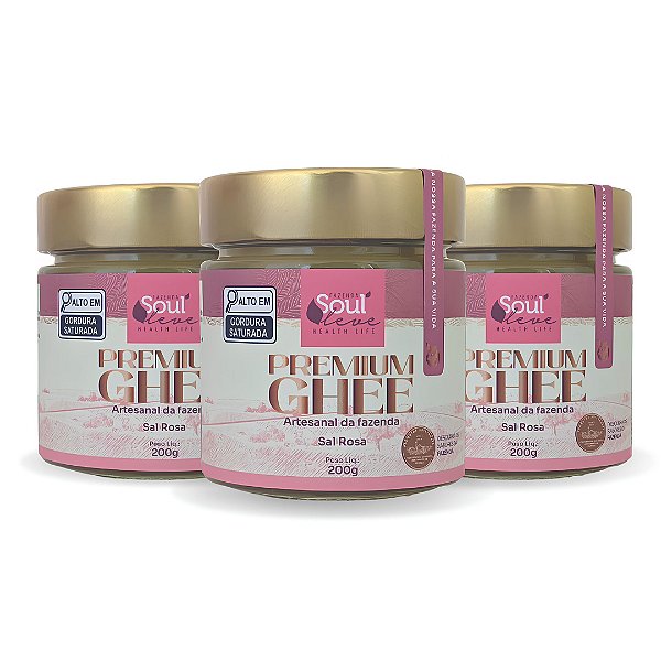 Kit 3 Ghee com sal 200g - Fazenda Soul leve