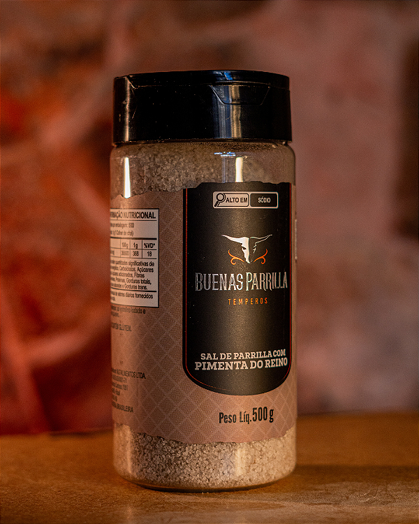 Sal de Parrilla com pimenta do reino 500g pote