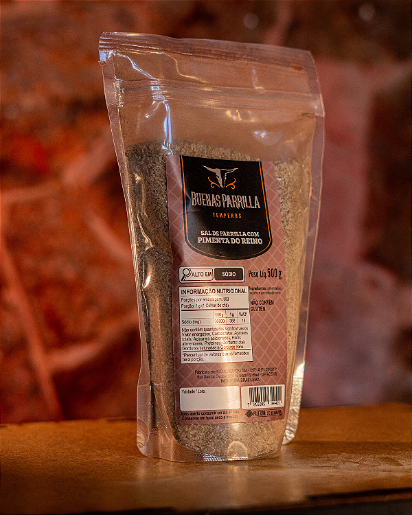 Sal de Parrilla com pimenta do reino 500g sachê