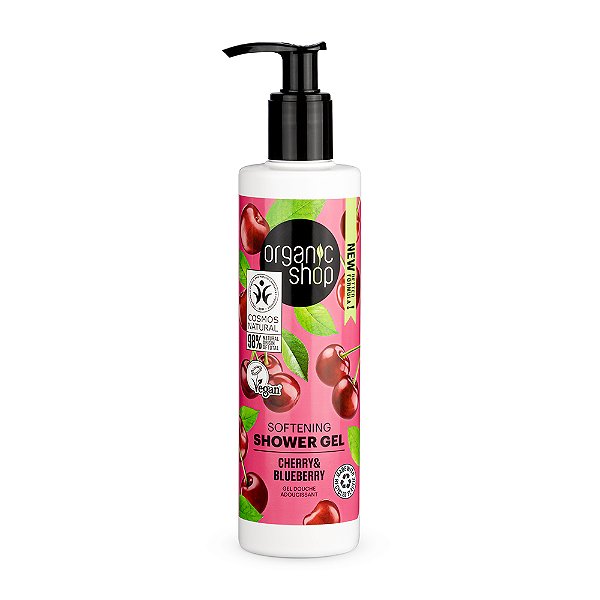 Shower Gel Sabonete Líquido Corporal - Cereja e Mirtilo Organic Shop (280 ml)