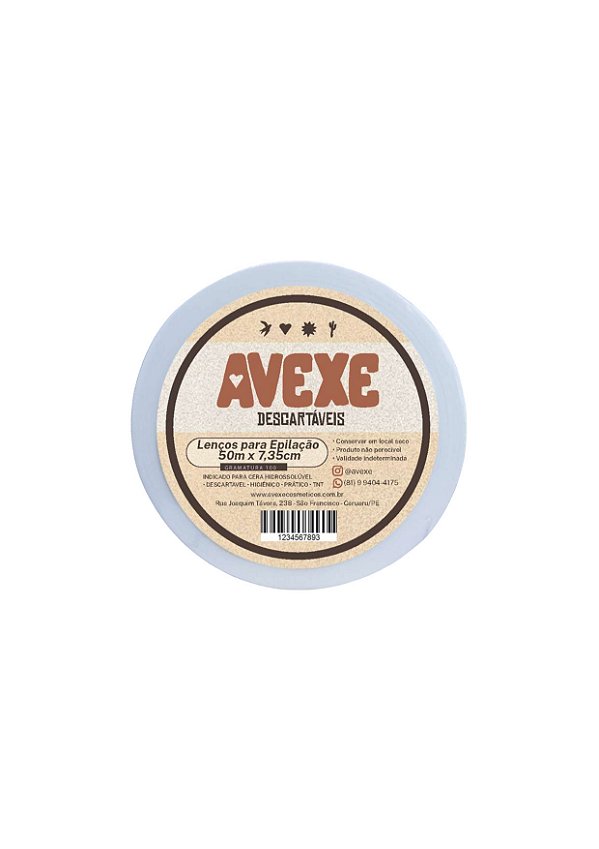 Lenço p/ depilação AVEXE rolo 50mtx7,35cm gramatura 100 br