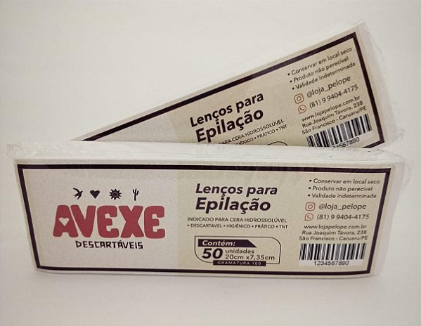 Lenços epilatórios pact 50 folhas 7,35x20cm gramatura 100