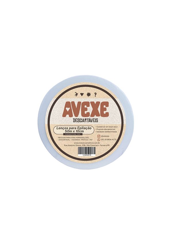 LENÇO PARA DEPILAÇÃO AVEXE ROLO 50mtX10cm GRAMATURA 100