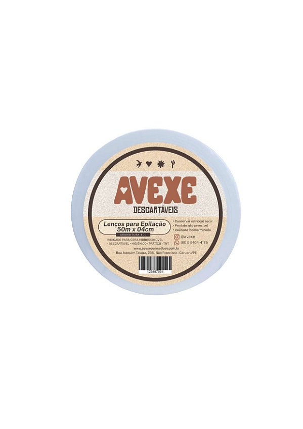 LENÇO PARA DEPILAÇÃO AVEXE ROLO 50mtX04cm GRAMATURA 100