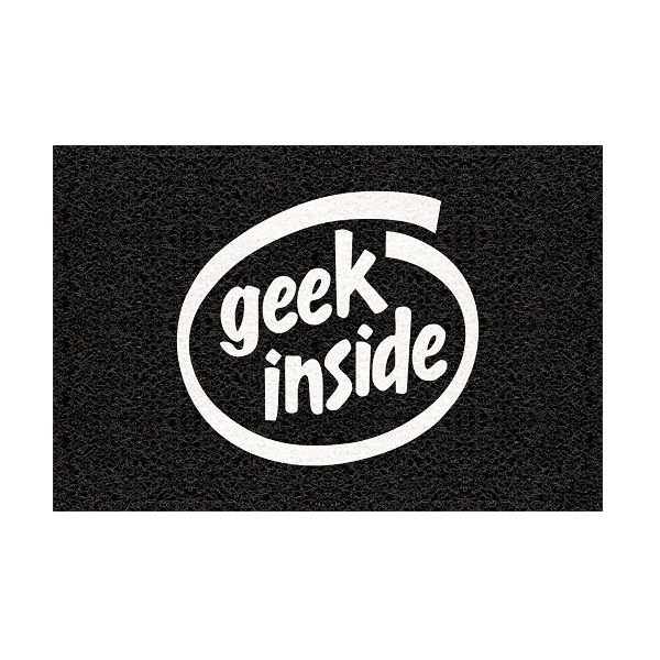 Tapete Capacho Personalizado Geek Inside 60x40cm Preto