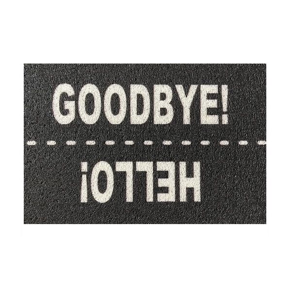 Tapete Capacho Personalizado Hello Goodbye 60x40cm Preto