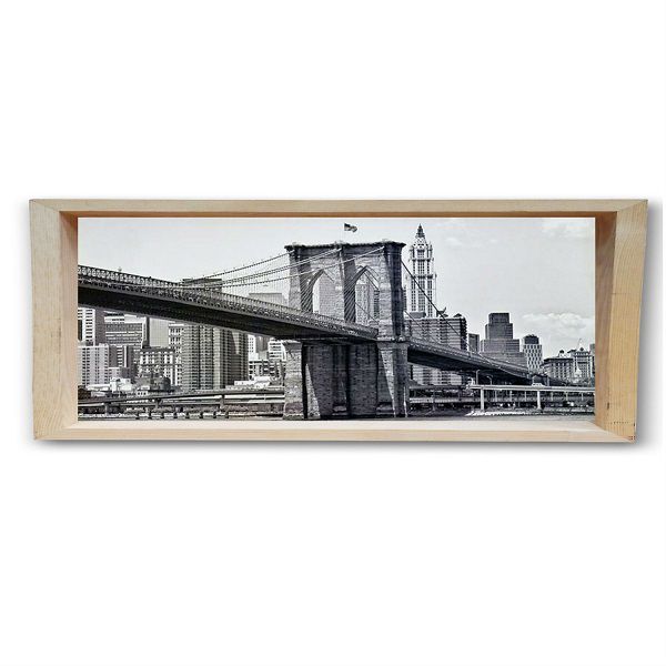 Quadro Decorativo Ponte Preto e Branco 20x50cm