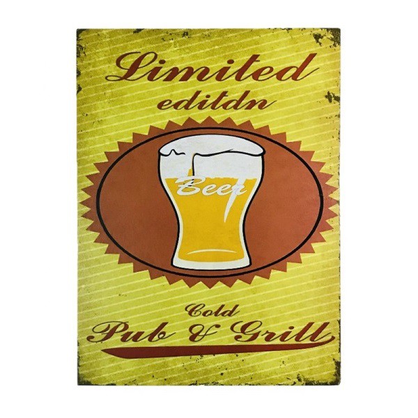 Placa Decorativa Limited Edition Beer MDF 18x24cm