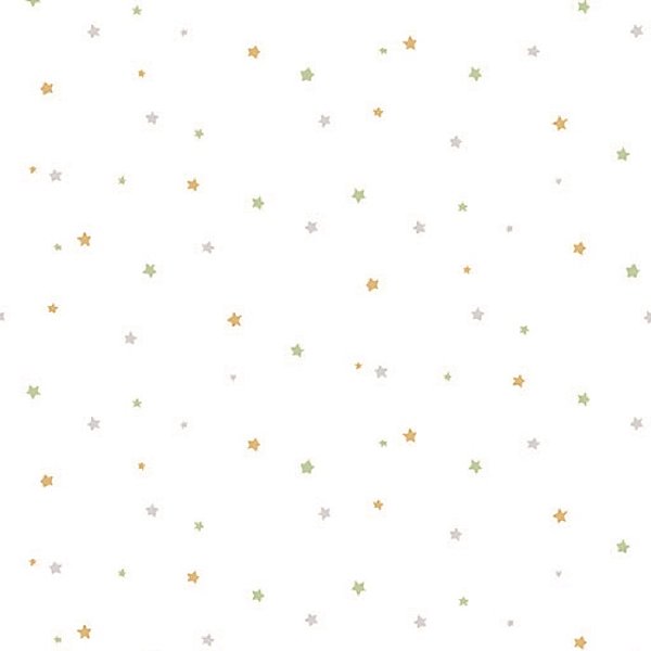 Papel de Parede Infantil Estrelas Amarelo e Verde - Coleção Yoyo 2 Kantai