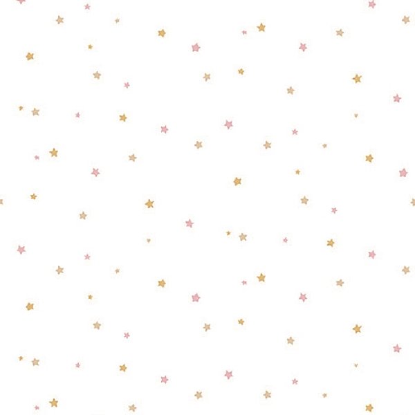 Papel de Parede Infantil Estrelas Tons de Rosa e Bege - Coleção Yoyo 2 Kantai
