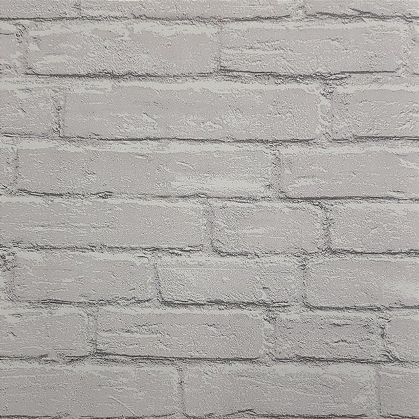 Papel de Parede Tijolinhos Cinza com Branco - Coleção Grace 4 Kantai