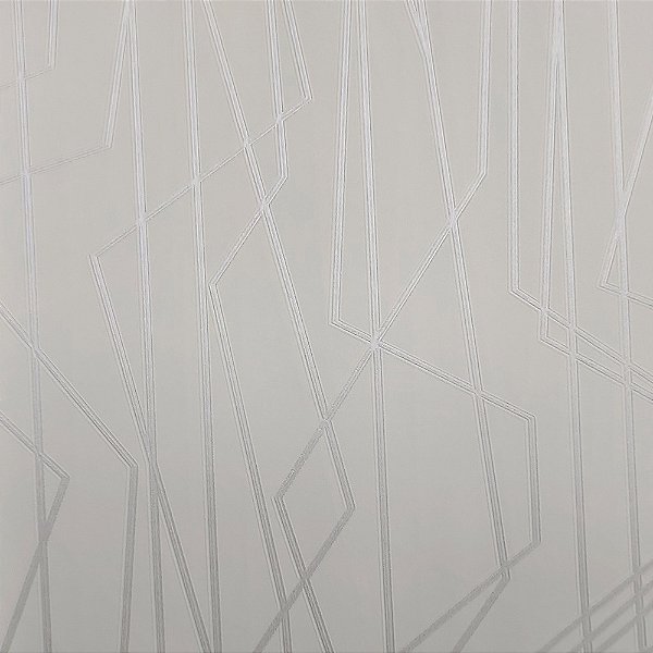 Papel de Parede Linhas Geométricas Off-White com Brilho - Coleção Grace 4 Kantai