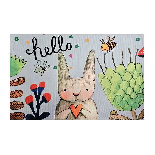 Tapete Capacho Antiderrapante Hello 60x40cm