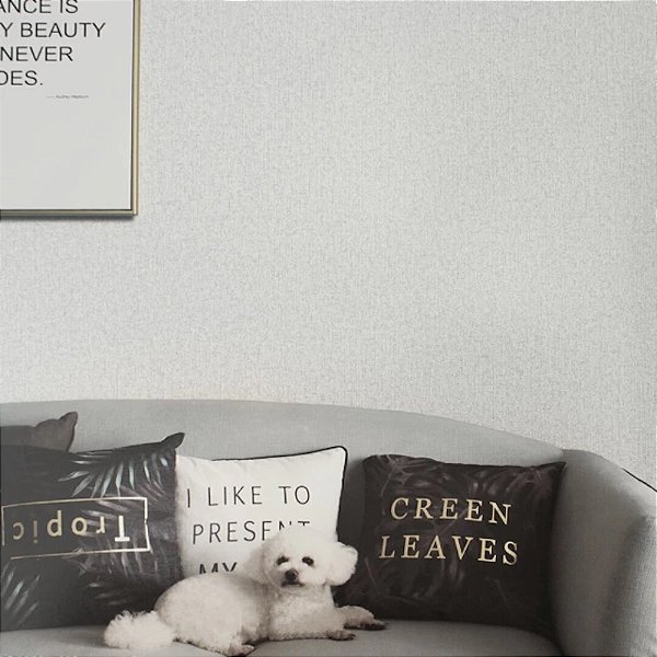 Papel de Parede Linho Cinza Claro - Coleção Element 5 | Kantai