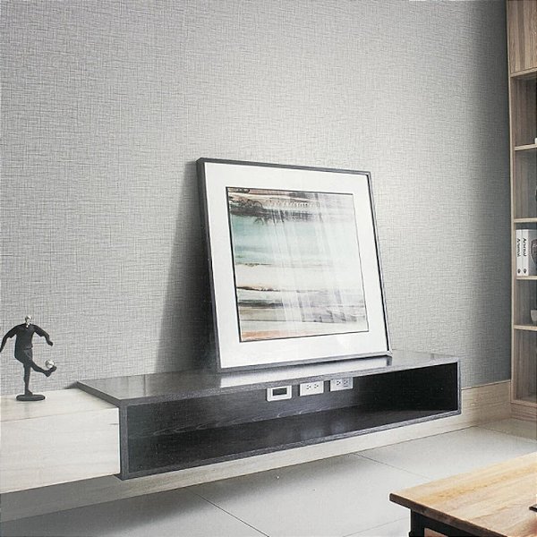 Papel de Parede Efeito Tecido Cinza - Coleção Element 5 | Kantai