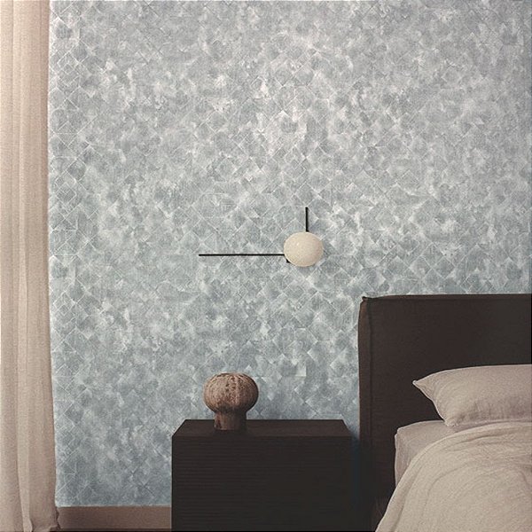 Papel de Parede Geométrico Mosaico Cinza com Brilho - Coleção Poet Chart 4 | Kantai