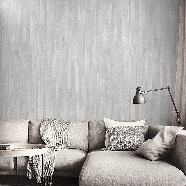 Papel de Parede Ripado Cinza Médio Leve brilho - Coleção Poet Chart 4 | Kantai