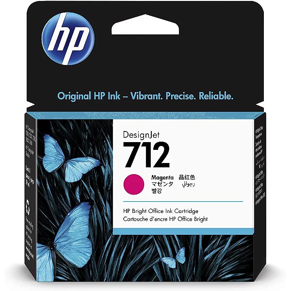 Cartucho de Tinta HP Original 3ED68A 712 Magenta