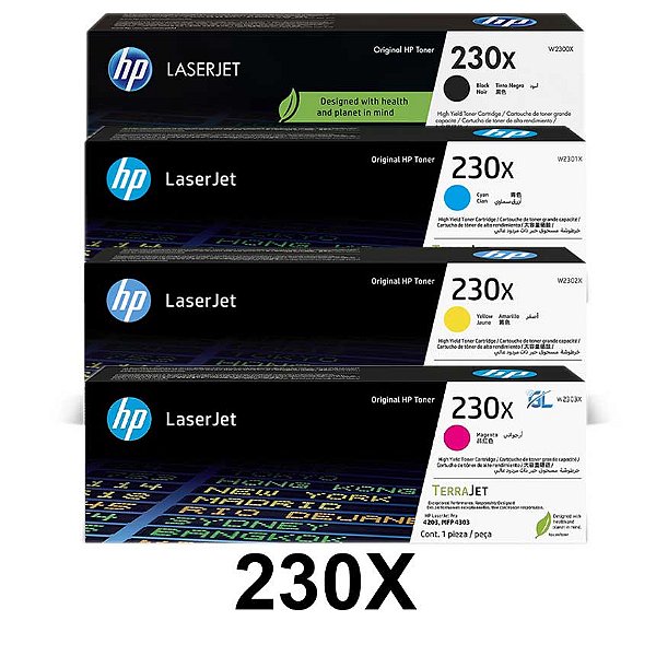 Kit Original 4 Toners HP 230X W2150XC/W2151XC/W2152XC/W2153XC (BK, C, Y, M) promocional