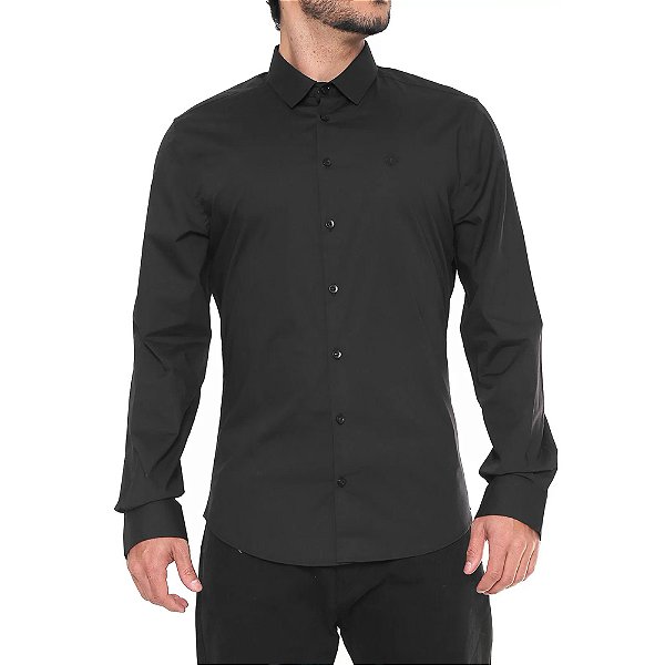 Camisa Forum Super Slim Stretch Preta Masculina