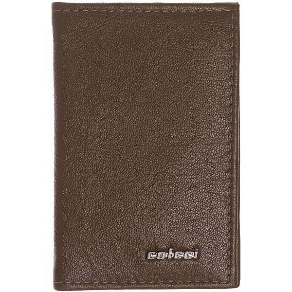 Carteira Colcci Couro Metal Plate Café Masculino
