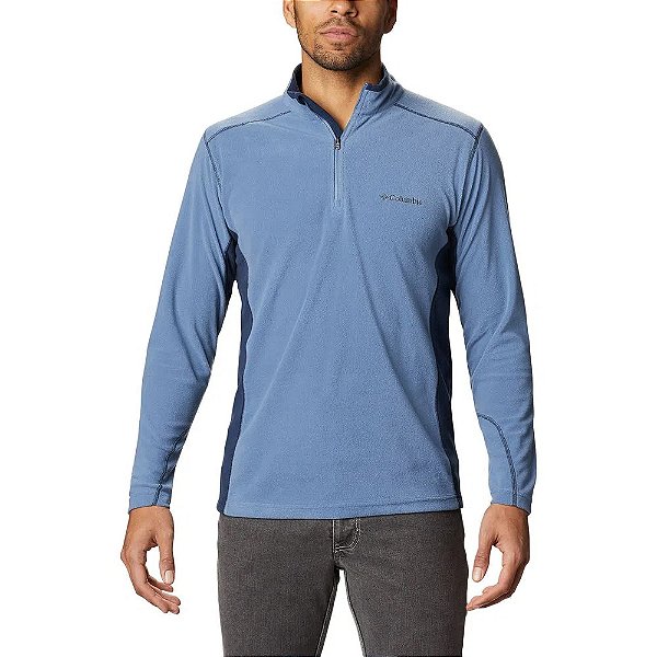 Blusão Columbia Fleece Klamath Range II Half Zip Azul Masculino