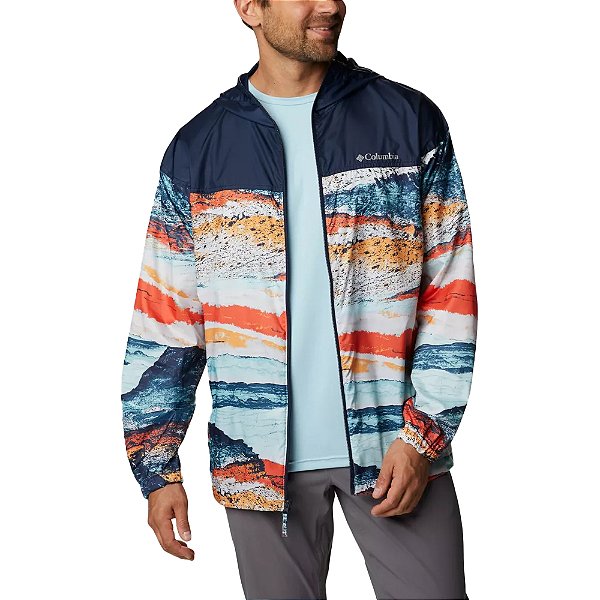 Jaqueta Columbia Flash Challenger Novelty Windbreaker Marinho Masculino
